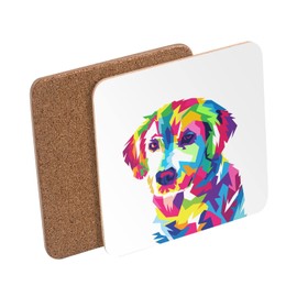 Cork Coaster - Puppy Labrador Baby Dog Multicolour Cute 1 Piece (95x95mm)