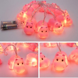 NIWWIN 10LED 1.8M Children's Bedroom Cute Animal Hippo Night Lights for Holiday Lights Wall Window Tree Decorative Party Yard& Garden Kids Living-Room Dorm Decor