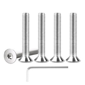 Kayqbonke Pack of 60 M4 x 25 mm countersunk screws with hexagon socket, countersunk screws made of stainless steel DIN 7991/ISO 10642, countersunk screw for mechanical devices, electronic devices