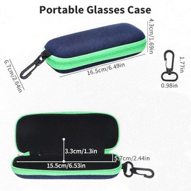 Miaherry Pack of 3 Glasses Cases Made of Denim Fabric, Hard Glasses Case, Travel Glasses Bag with Zip, Fashionable Denim Glasses Storage for Men and Women