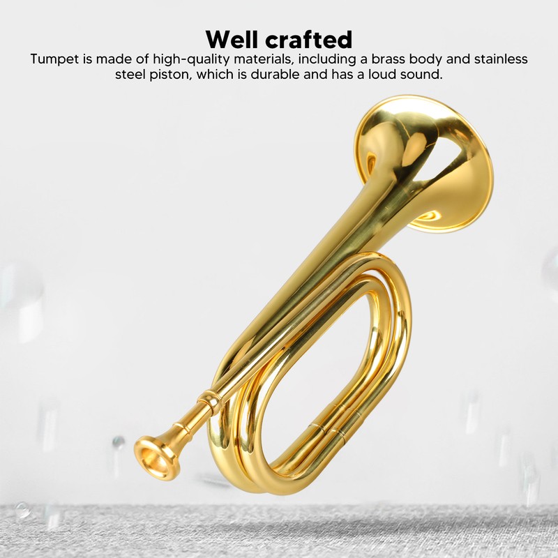Military Style Trumpet C Key Brass Easy to Play Trumpet
