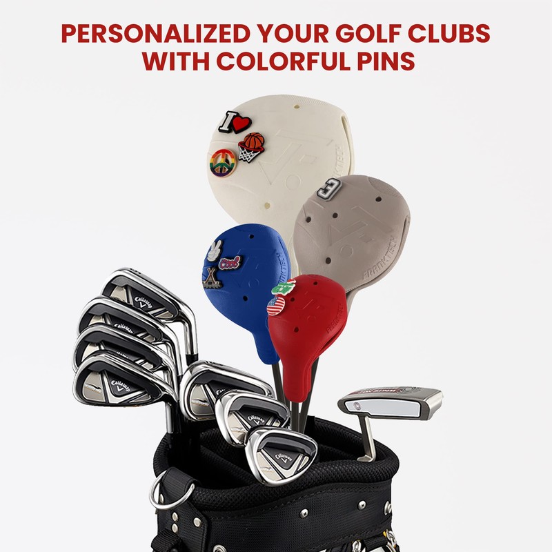 FRANKTECH Golf Club Covers Pins, 10pcs or 25pcs PVC Plastic