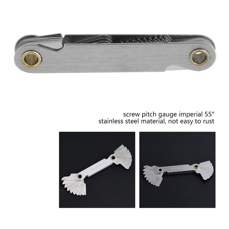 Imperial 55° Thread Gauge Stainless Steel Thread Pitch Gauge Screw