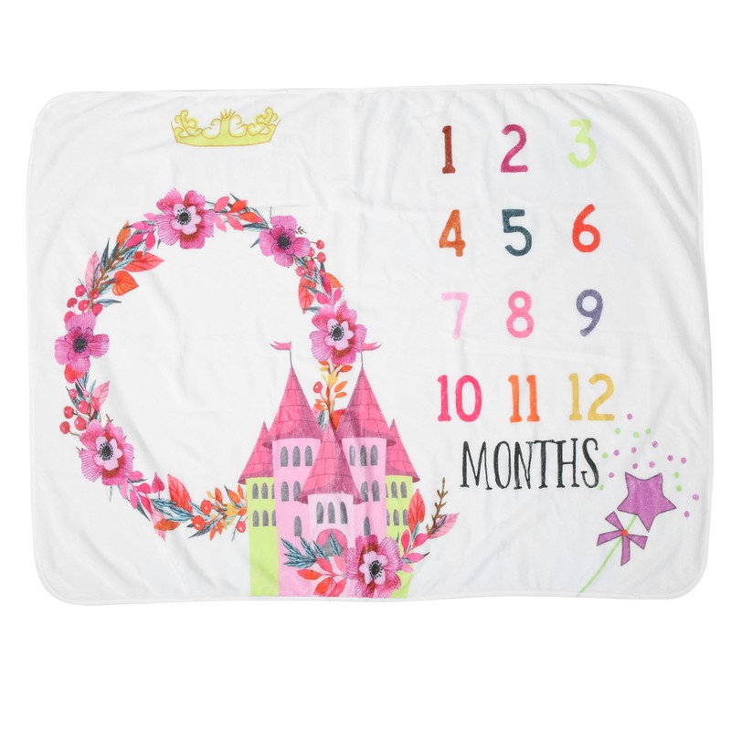 Infant Monthly Milestone Blankets Unisex Soft Month Blanket Photo Background