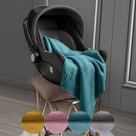 wometo oekoTex Knitted Baby Blanket Wool Look Turquoise 70 x 100 cm for Boys and Girls