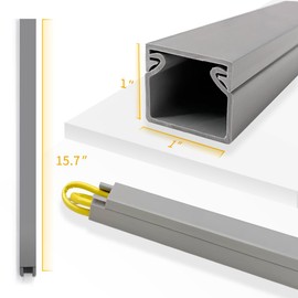 RJYKVS Cord Hider 95'' Cable Raceway Kit Large Cable Concealer Cord Cover Wall Cable Management System+ PE Self-Adhesive Tape and Ties -15.7" X 1" X 1" X 6PCS