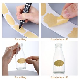 Molain Kraft Paper Stickers, Pack of 250 Gift Tags, Stickers, Gift Stickers, Labels, Gift Tags for Holiday Bottles and Food Jars, Christmas Stickers (A)