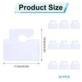 XIHIRCD 10pcs Clear Parking Permit Holders, Parking Lot Pass Rearview Mirror Hang Tags Transparent Vehicle Parking Pass Holder Hanger for Car Passes Permits Stickers (Horizontal Version)