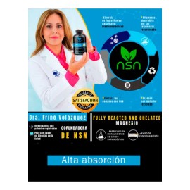 Glicinato de Magnesio Quelado 450mg NSN Con Pulpa de Limón 4 veces más Absorbible Para 100 días
