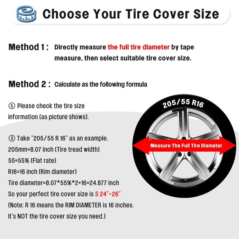 OutdoorLines Outdoor Waterproof Tire Covers Set of 4 - UV-Proof