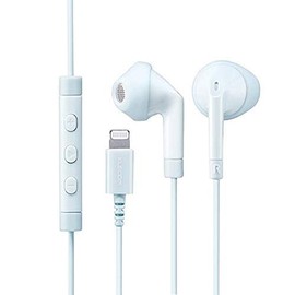 Elecom EHP-LF10IMABU Stereo Headphone (with Microphone)/Semi-Open Type/Lightning/13.6mm Driver/FAST MUSIC/F10I/Blue