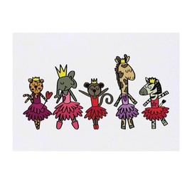 'Ditsy Dancers Safari Animals' Temporary Tattoo - Water Resistant, Skin-Safe, Non-Toxic Transfer (TO00068533)