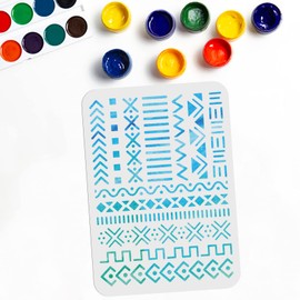 MAYJOYDIY 21 x 29.7 cm Indian Stencils Indian Painting Templates Reusable Floral Pattern DIY Borders Stencil on Wood Wall Tile Canvas Paper Fabric and Floor