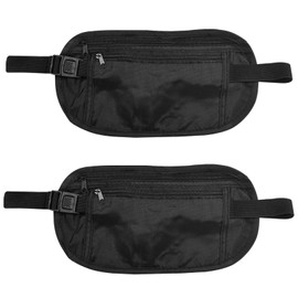 2 Stück verdeckter Geldgürtel, Anti-Diebstahl-Sicherheits-Gürteltasche, Sport-Gürteltasche, Verstellbarer Hüftgurt, wasserdichte Reisetasche für Handy, Reisepass, Bargeld