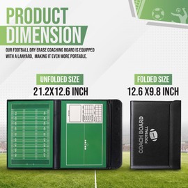 ZPU Football Coaching Board, Magnetic Football Clipboard for Coaches, Portable Foldable Play Board with Dry Erase Marker Pen and Magnets, for Teaching and Game Plan