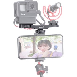 ULANZI PT-8 Vlog Cold Shoe Extension Adapter Bracket with Cold Shoe and 1/4" Tripod Mount for Additional Vlogging Accessories, Black
