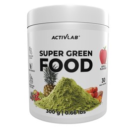 Activlab Super Green Food Spirulina Chlorella 300 g, Apple, 30 Daily Servings, Vitamins, Detox, Energy, Natural Supplement