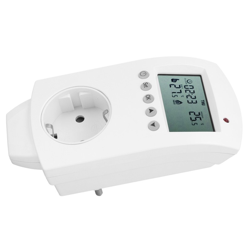 Plug‑in Thermostat LCD Programmable Heating Temperature Controller 16A