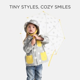 7AM Tula Kids Umbrella - Kid Size Transparent Umbrella, Easy Grip Curved Handle, Lightweight Material | Rainwear Collection