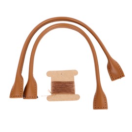 1 Pair Leather Bag Handles DIY Handcraft Sew On Ear Shape Short Leather Purse Bag Strap for Briefcases Claybank