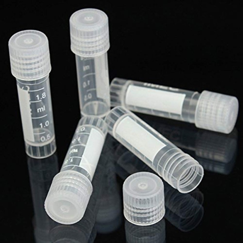 CynKen 20pcs 2ml Graduated Plastic Cryovial Cryogenic Vial Tube Self