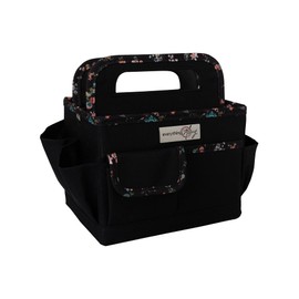 Everything Mary Craft Caddy, Black & Floral - Art Storage for Supplies & Crafts - Supply Organizers Tote for School Classroom, Office, and Home - Organization for Makeup & Nurses