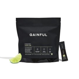 Gainful Hydration Powder Packets, Caffeine Free with Key Electrolytes Magnesium and Sodium, Energy Support, Low Sugar, Lemon Lime, 21 Sticks