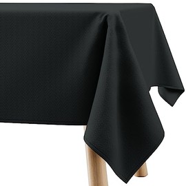 Filumi Tablecloth 120 x 120 cm Black Washable for Indoor Outdoor Geometric Zigzag Pattern Verte