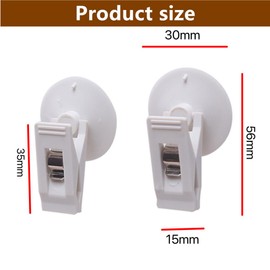 10 Packs Shower Curtain Clips with Suction Cup to Prevent Water Splashing Out, Windproof Splash Guard, Just Press Clip onto Wall for Shower Refrigerator Hanging Accessories Camper Car(White)