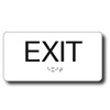ADA Compliant Sign with Braille (6" x 3" Exit, White)