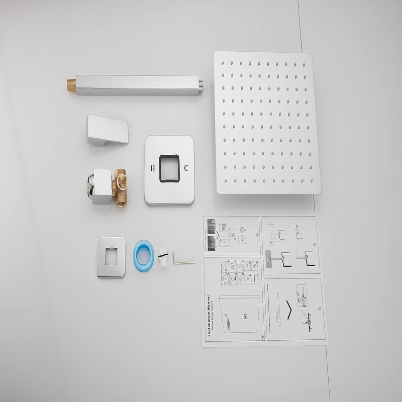 Ceiling Shower System Shower Faucet GGStudy Bathroom Luxury Rain Mixer