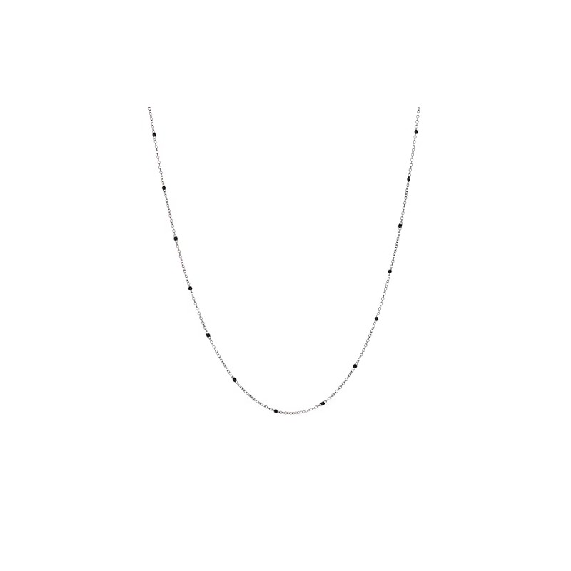 Alex and Ani Enamel Black Dot Chain Necklace