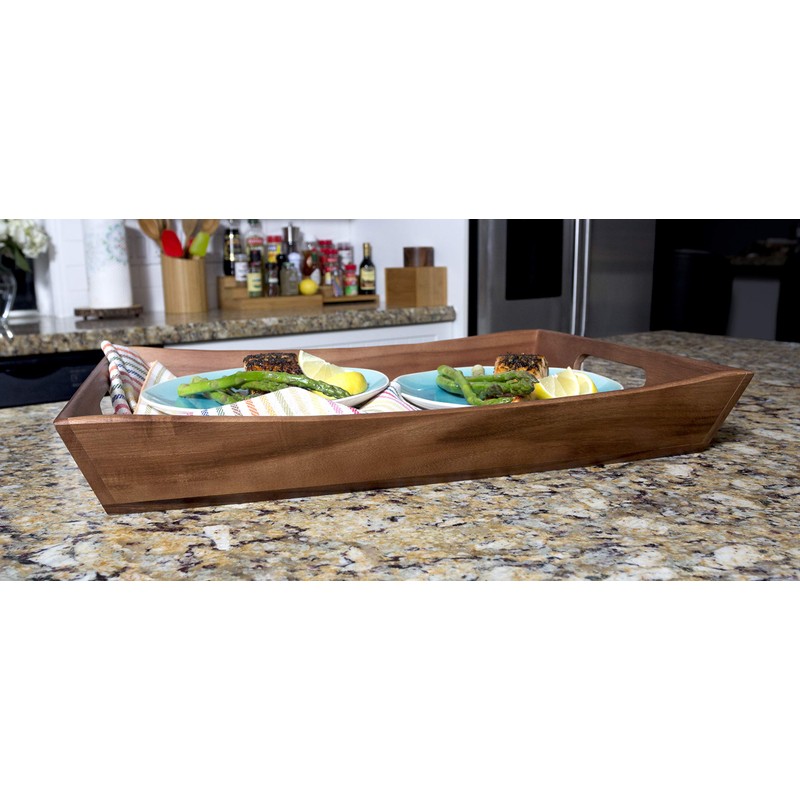 Lipper International Acacia Curved Serving Tray