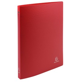 Exacompta - ref. 51195SE - Set of 5 OPAK flexible binders - 4 round rings, diameter 15 mm - Spine 20 mm - External dimensions: 32 x 25 cm - A4 file format - Colour: red