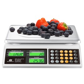 BROMECH Price Computing Scale, 66lb Digital Commercial Food Meat Produce Weighing Scale with Green Backlight LCD for Farmers Market, Retail Outlets, Dry Battery Powered, Not for Trade