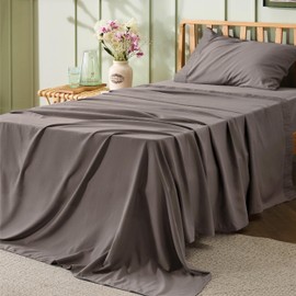 Bedsure Twin Sheets Set - 3 Pieces Soft Twin Bed Sheets - Breathable & Cooling - Hotel Luxury - Easy Care Polyester Microfiber Bedding for Women, Men, Taupe