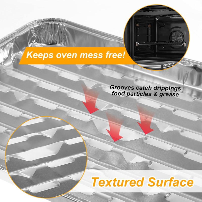 40 Pack Disposable Aluminum Broiler Pan For oven 13 x