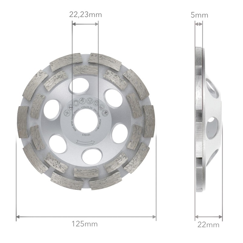 PRODIAMANT Premium Diamond Cup Wheel 125 mm Concrete Universal 125