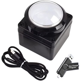 Programmable USB Macro Keyboard, Major Policy Decision Button, One Handed Programmable Setting & Game Switch Control Keyboard, U Flash Disk with Customized Program, Default Enter Function, White