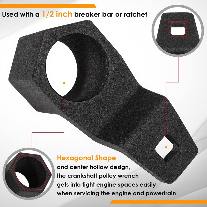 Yoursme 19mm Harmonic Balancer Socket 77080 & 50mm Crankshaft Crank