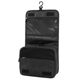 AiQInu Hanging Toiletry Bag, Unisex Foldable Wash Bag, Cosmetic Bag, Travel Accessories with Hooks for Men and Women, black, Fashion