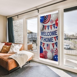 WOOHOOROO American Flag Door Banner for 4th of July- Memorial Day Duty Patriotic Porch Decor for Party Outdoor Welcome Sign 35.4"x70.9"