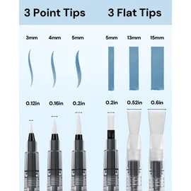 JusArt Water Brush Set of 6, Small, Medium, Large Water Brush Pens, Watercolor Brushes, Leak-Proof, Refillable, Watercolor Pens for Acrylic & Gouache Painting, Suitable for Artists, Beginners, and