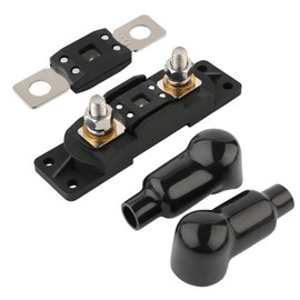 Tiooka 60 Amp MEGA/AMG Fuse Holder Kit for Marine Automotive Battery Fuse with Cover High Temperature Resistant Black
