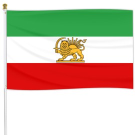 Old Historic Iran Iranian Flag 3x5Ft,Iranian Flags for Outdoor and Indoor Decor Banner,Iran Polyester Flags with Brass Grommet