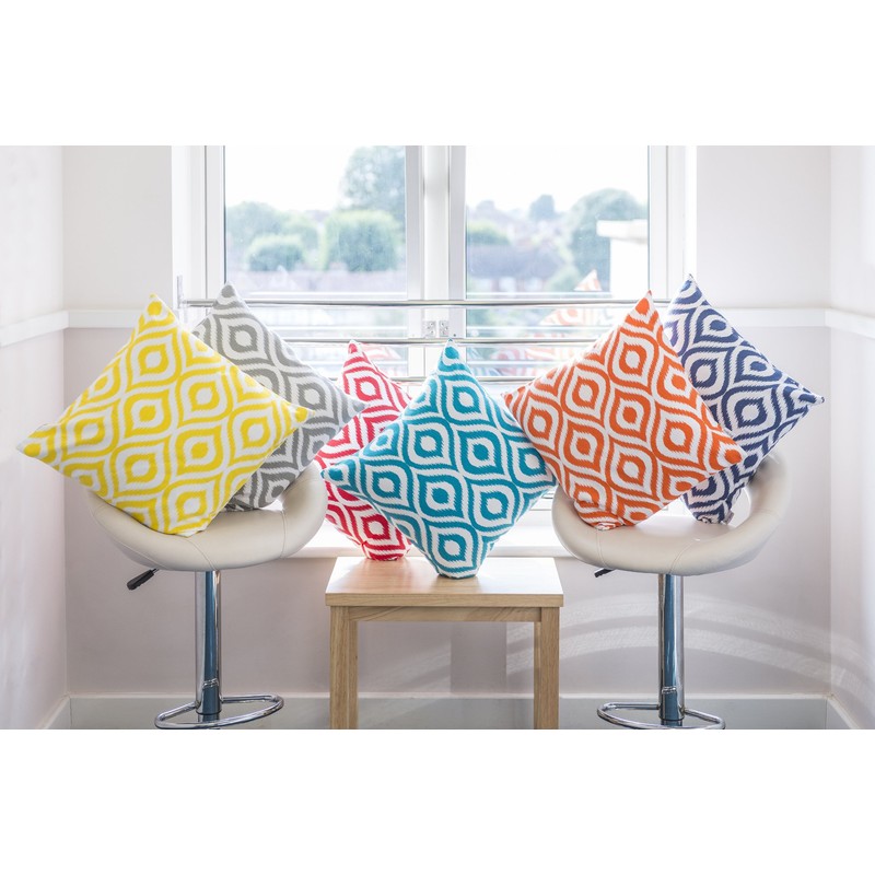 TreeWool (2 Pack Ogee Ikat Accent Cotton Canvas Cushion Covers