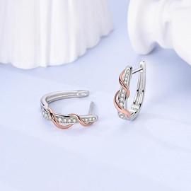 NARMO 925 Sterling Silver Earrings U Shaped Hoop Earrings for Women