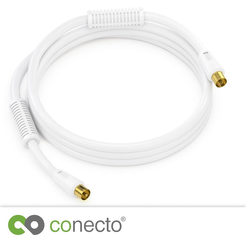 conecto TV Aerial Cable 1 m Coaxial Cable IEC Plug