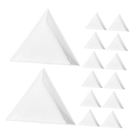 Ipetboom 40pcs Plastic White Triangle Sorting Trays for Jewelry Storage DIY Craft Projects Durable Design for Beads and Rhinestones Compact and Functional Art Trays for Craft Supplies
