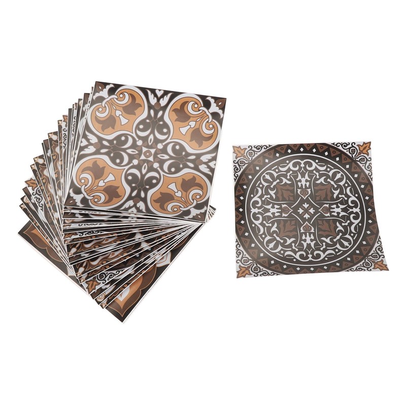 24Pcs Tile Sticker 15 X 15cm Waterproof Oil Resistant Retro